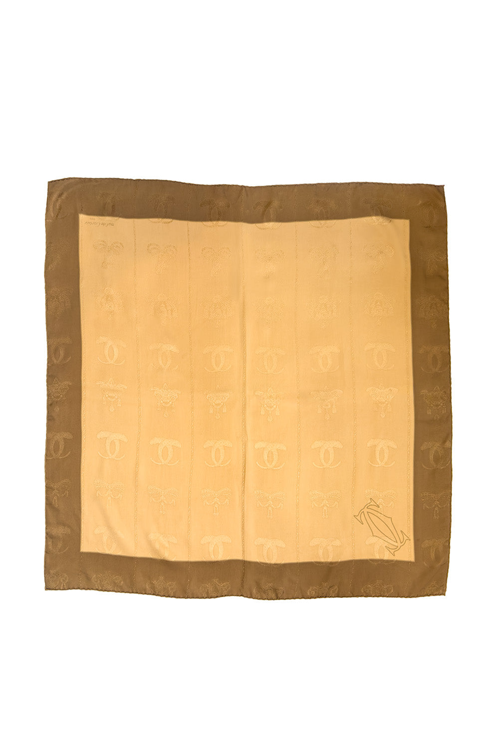 Vintage Cartier Logo & Bow Jacquard Scarf II front @recess la