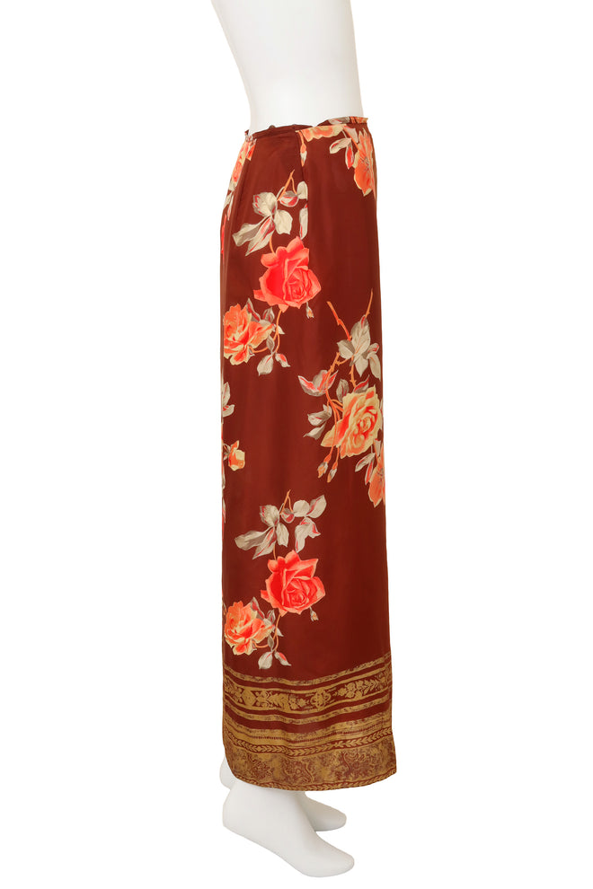 Vintage Dries Van Noten Brocade Floral Print Wrap Skirt side @ Recess LA