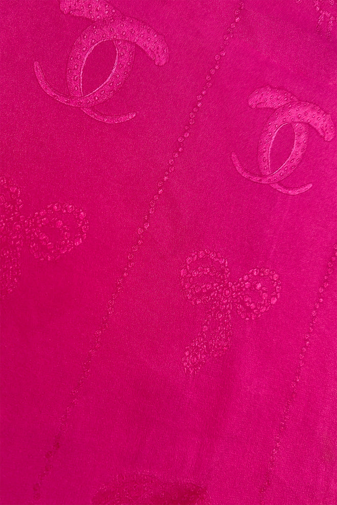Vintage Cartier Logo & Bow Jacquard Scarf III detail @recess la