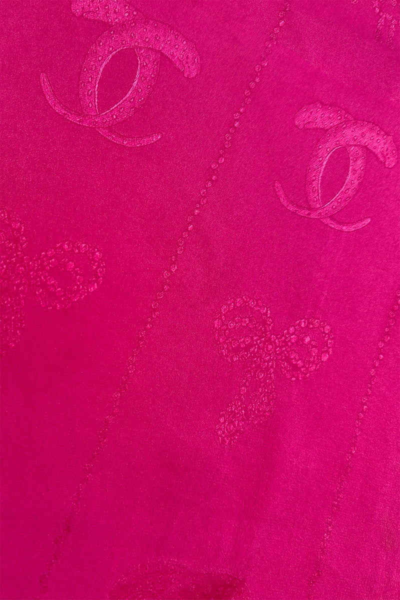 Vintage Cartier Logo & Bow Jacquard Scarf III detail @recess la