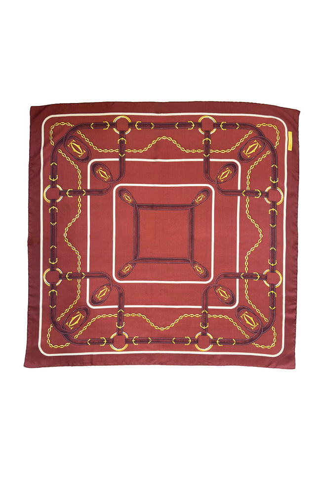 Vintage Cartier Belt Chain Silk Scarf @recess la