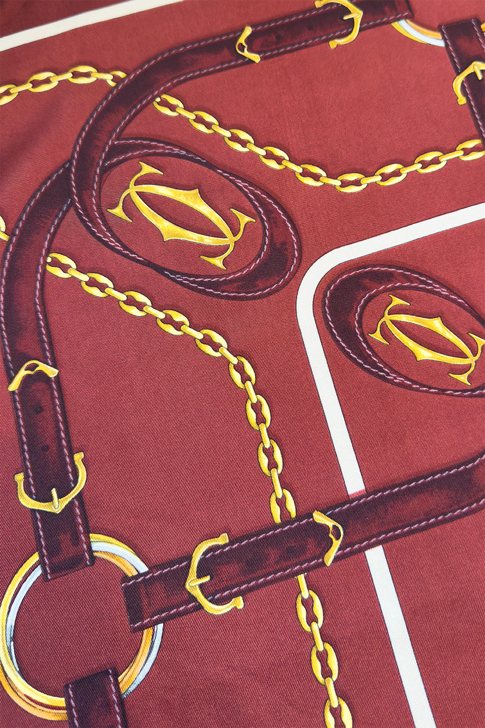 Vintage Cartier Belt Chain Silk Scarf detail @recess la