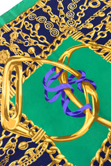 Vintage Celine Equestrian Stirrup Silk Scarf detail @recess la