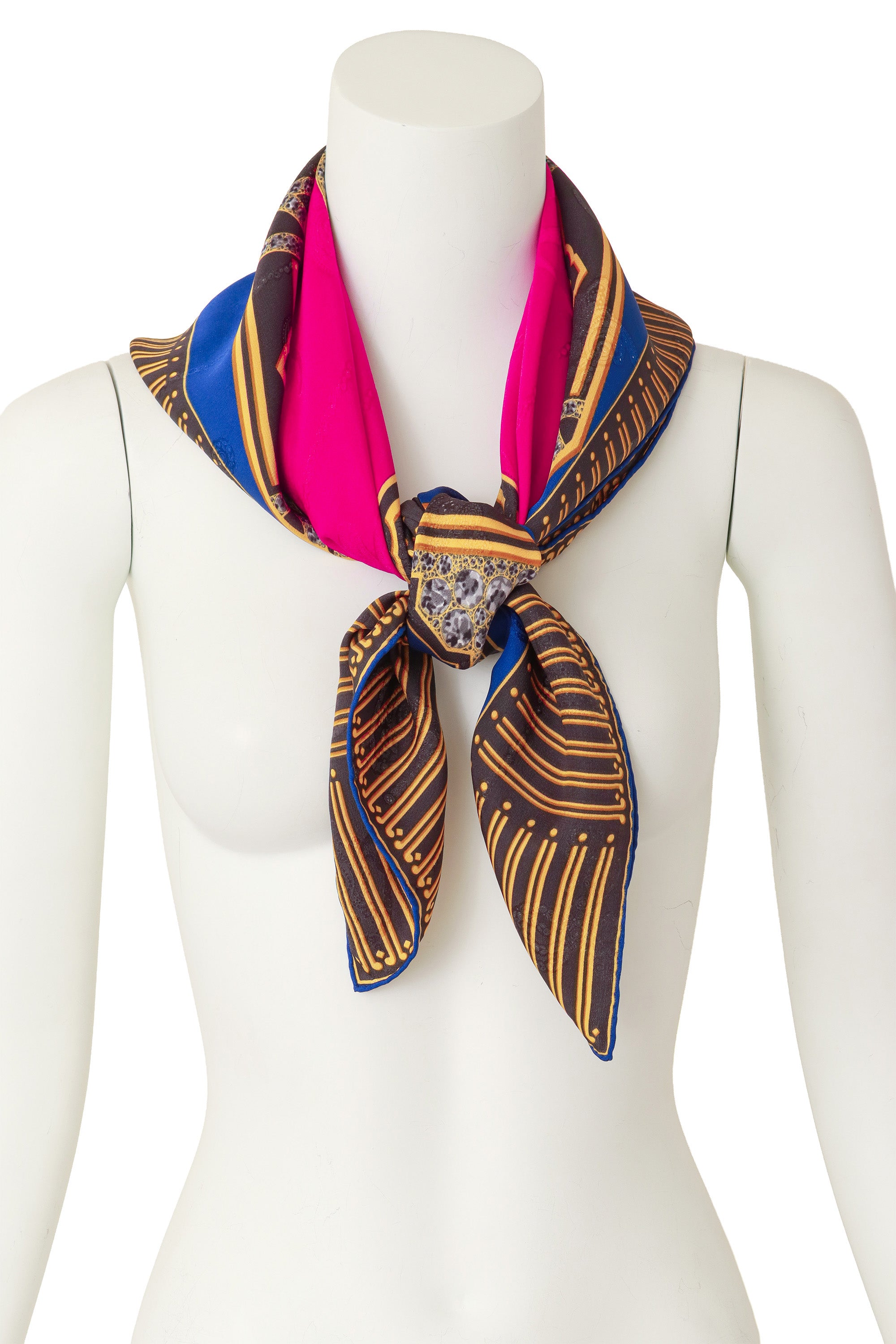 clock silk scarf by Cartier on mannequin @ Recess LA