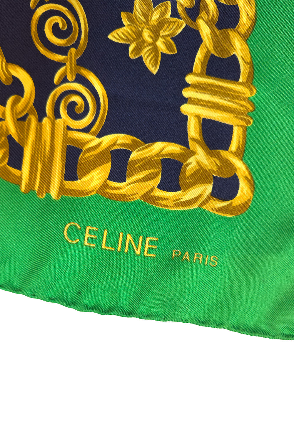 Vintage Celine Equestrian Stirrup Silk Scarf signature @recess la