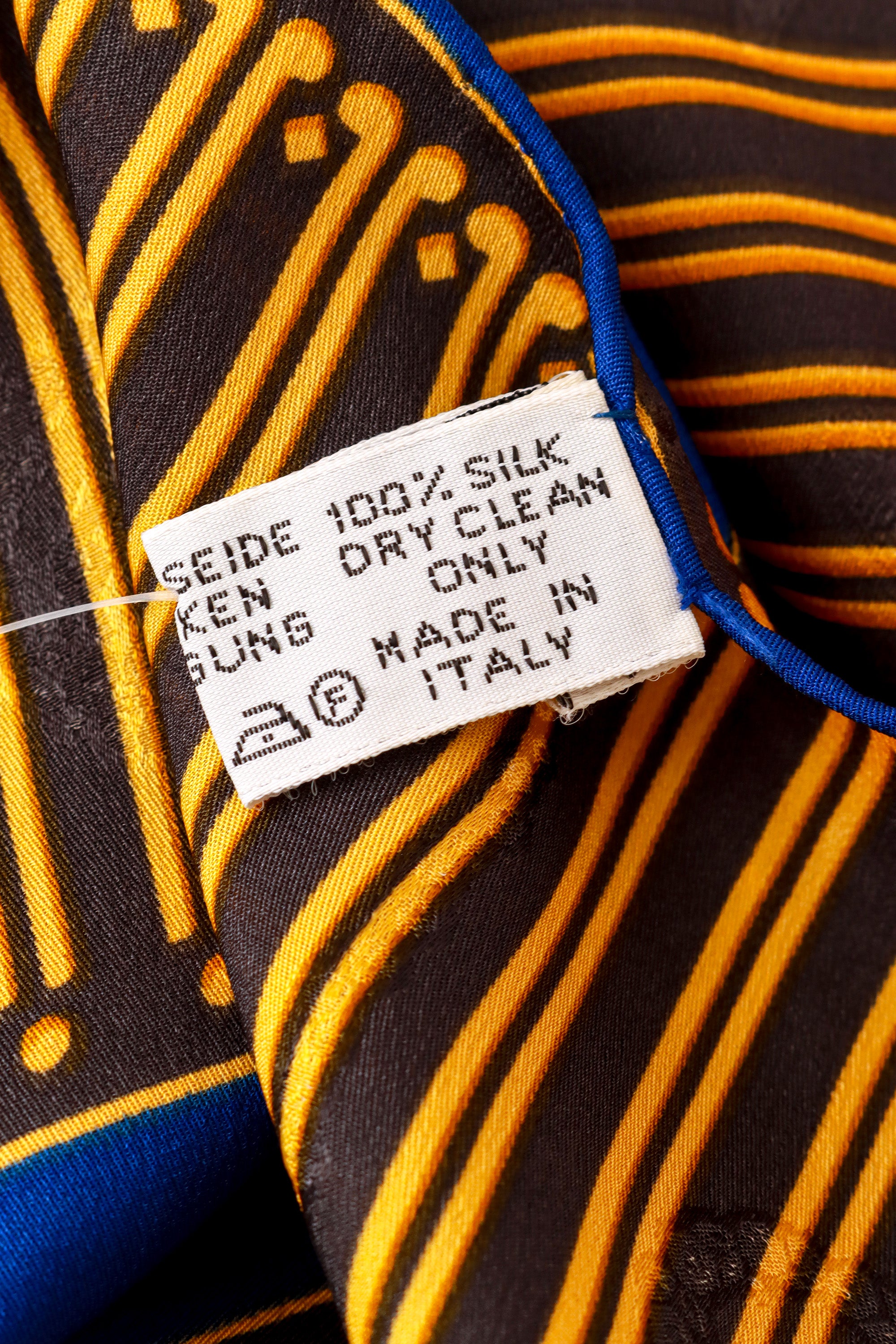 clock silk scarf by Cartier tag @ Recess LA