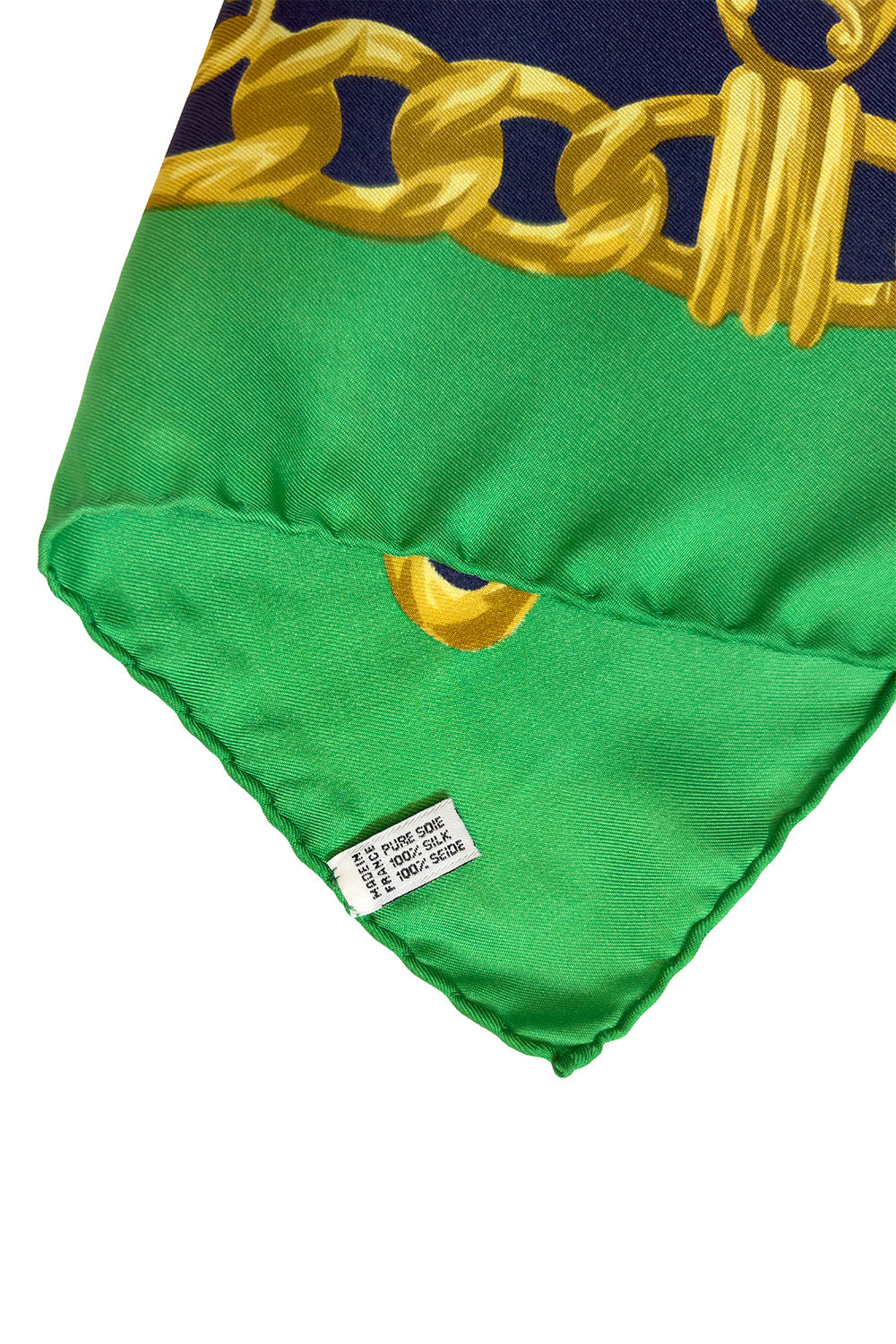 Vintage Celine Equestrian Stirrup Silk Scarf origin label @recess la