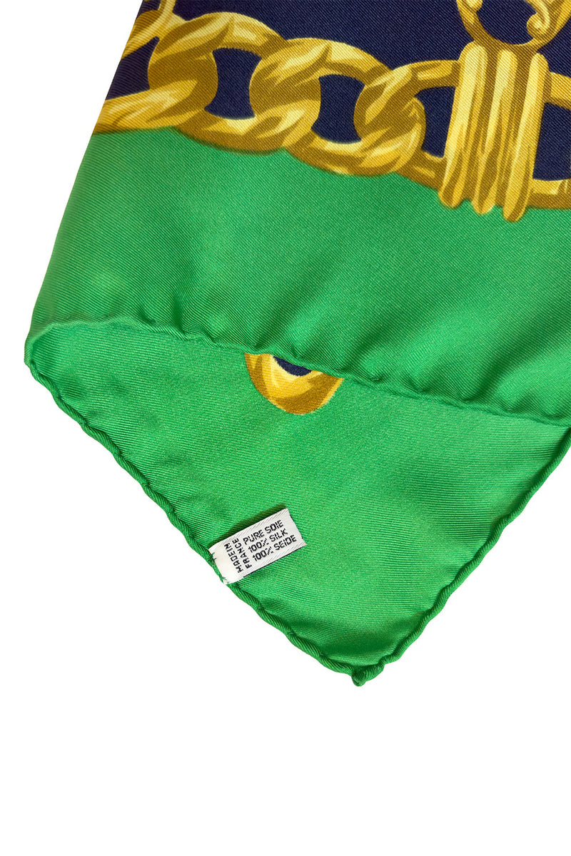 Vintage Celine Equestrian Stirrup Silk Scarf origin label @recess la