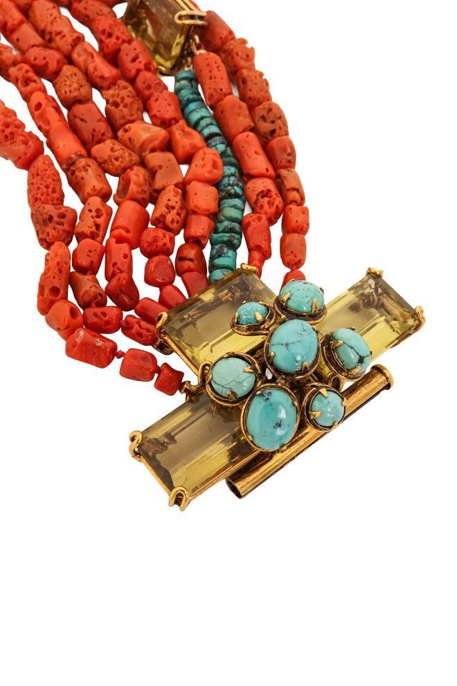 Corals Semi-Precious Stone Bracelet by Iradj Moini stones @ Recess LA