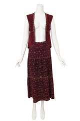 Vintage Roberto Cavalli Suede Floral Vest & Skirt Set @ Recess LA