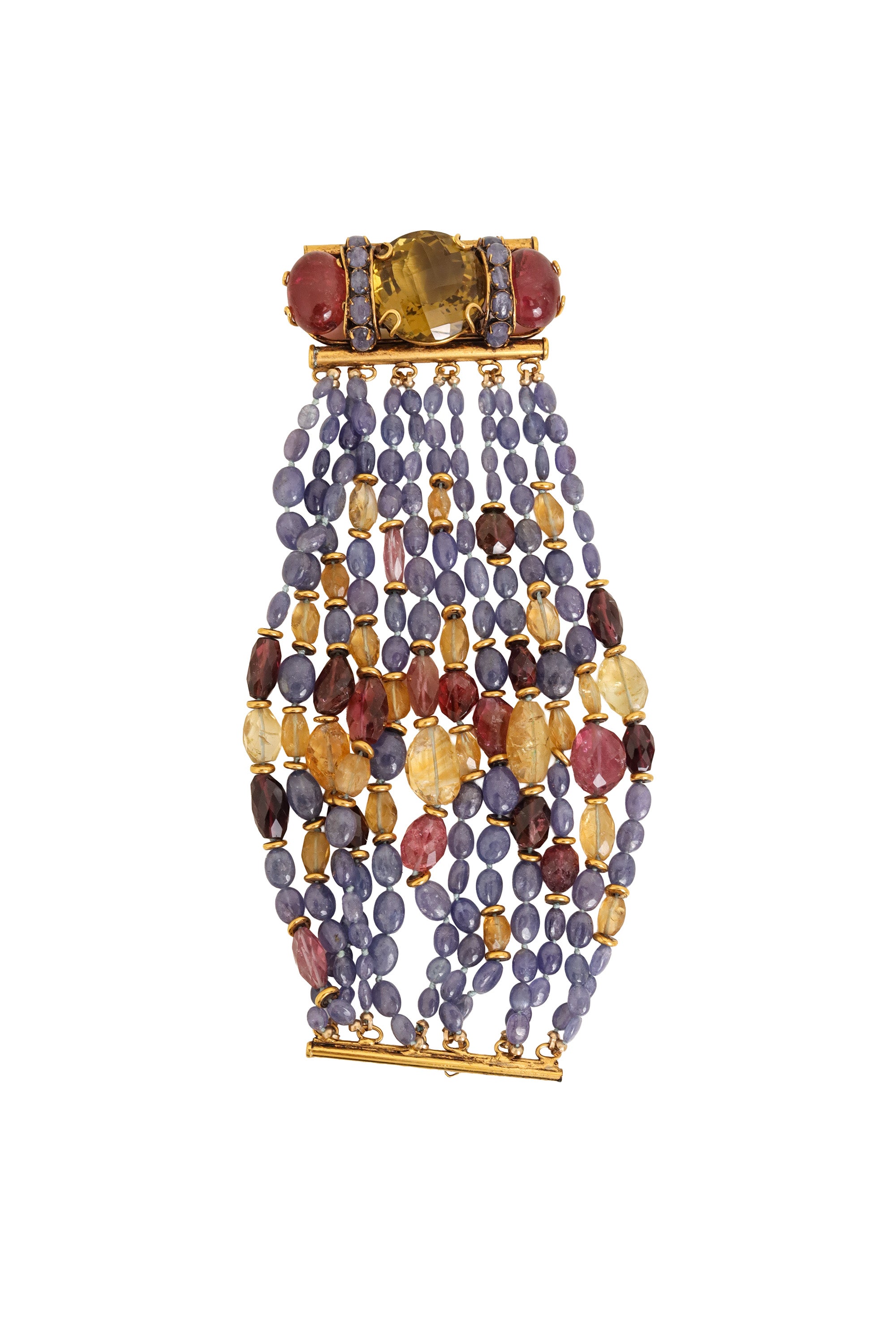 Purples Semi-Precious Stone Bead Bracelet by Iradj Moini flat @ Recess LA