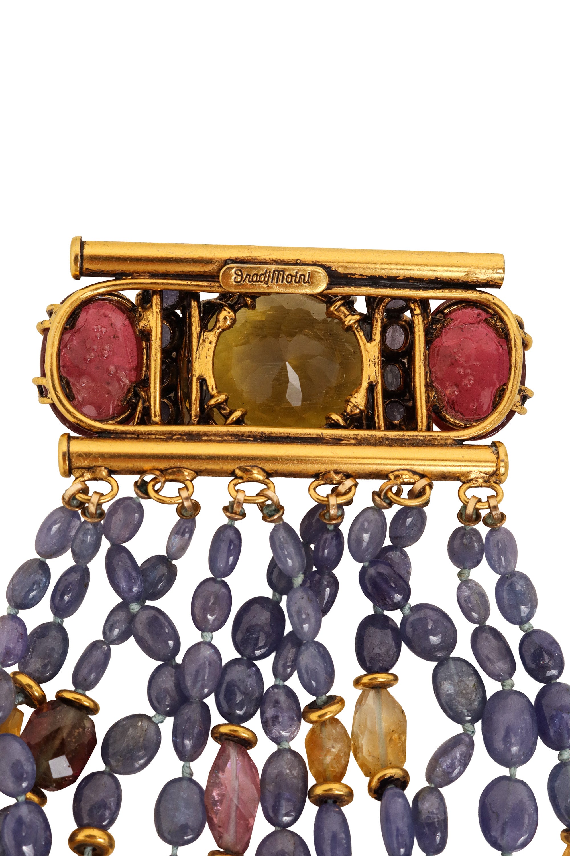 Purples Semi-Precious Stone Bead Bracelet by Iradj Moini logo @ Recess LA
