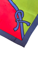 Vintage Roberta di Camerino Colorblock Logo Scarf corner detail @recess la