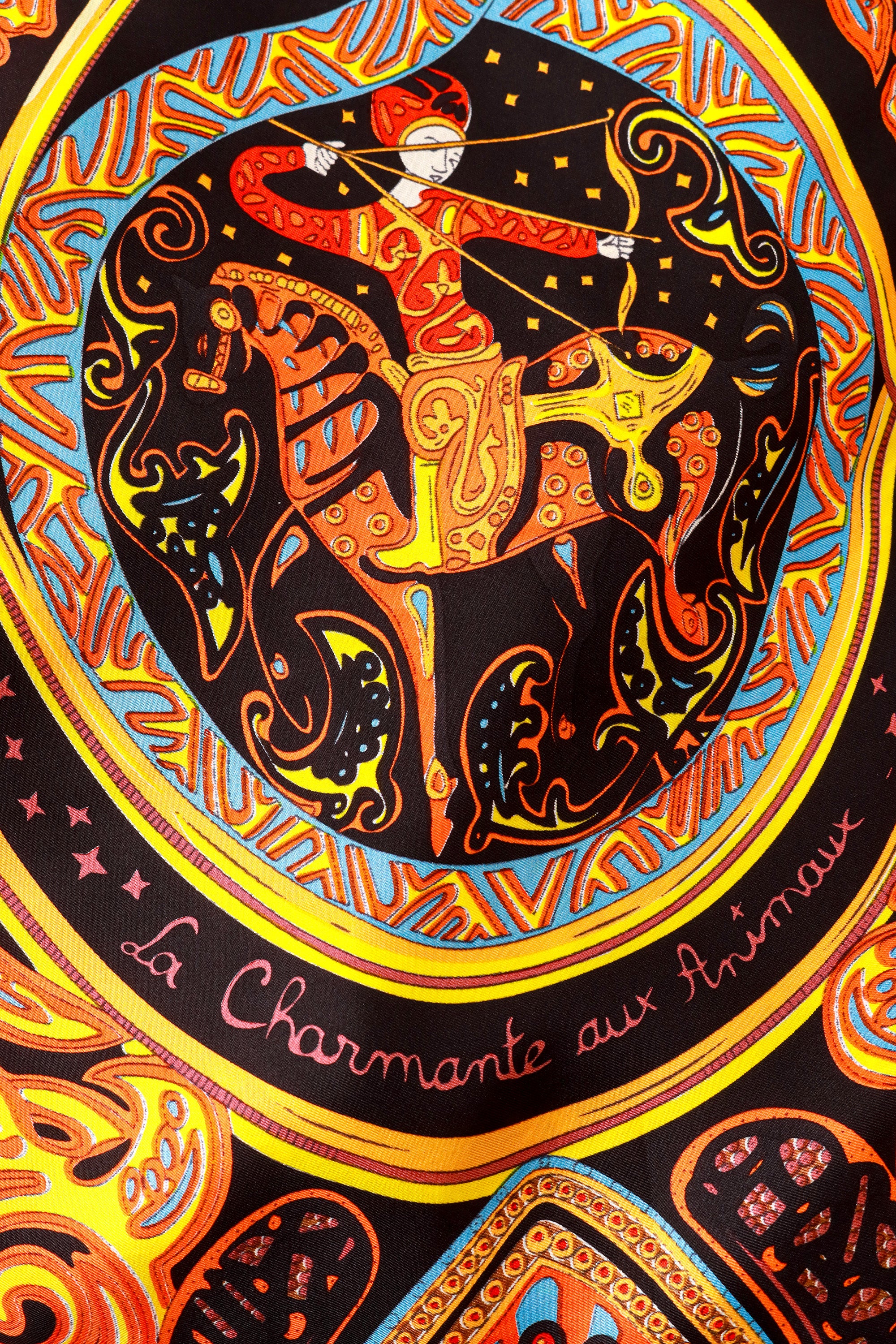 silk scarf by Hermés archer graphic @ Recess LA