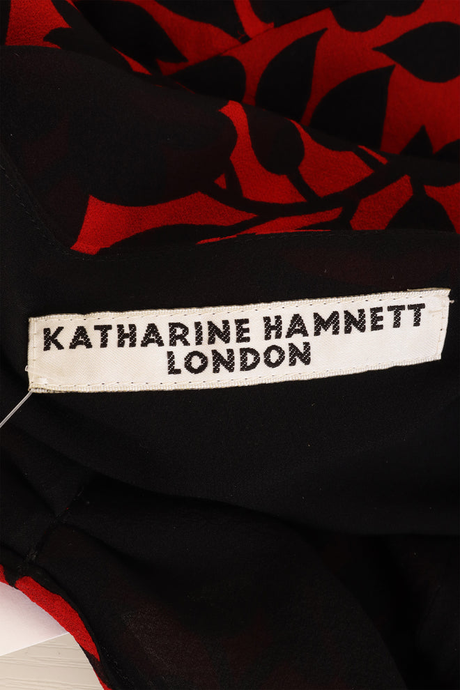 Vintage Katharine Hamnett Floral Chiffon Midi Dress signature  @ Recess LA