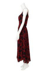 Vintage Katharine Hamnett Floral Chiffon Midi Dress side view  @ Recess LA