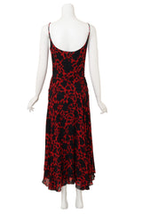 Vintage Katharine Hamnett Floral Chiffon Midi Dress back @ Recess LA