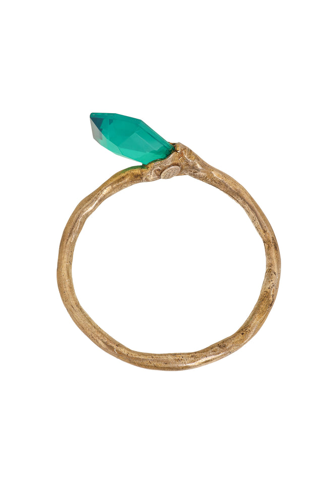  Branch Leaf Crystal Bracelet by Oczaio Paris from above @ Recess LA