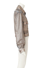 Metallic Denim Jacket by Vivienne Westwood on mannequin side @ Recess LA