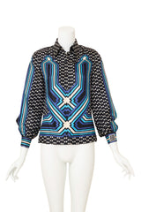 Vintage Lanvin Geometric Button Up Blouse @ Recess LA