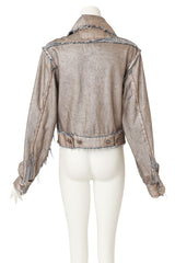 Metallic Denim Jacket by Vivienne Westwood on mannequin back @ Recess LA