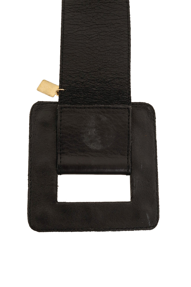Geo Jewel Stud Leather Belt by YSL inside buckle @ Recess LA