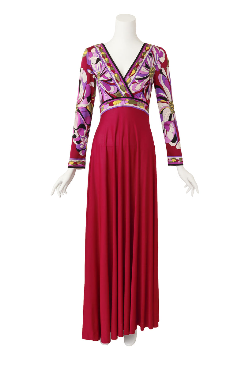 Vintage Emilio Pucci Chrysanthemum Empire Waist Dress Recess Vintage Emilio Pucci Chrysanthemum Empire Waist Dress Recess