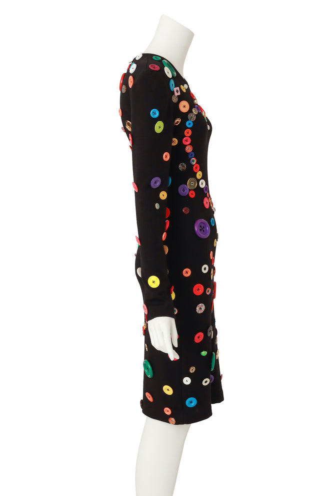 button dress by Patrick Kelly on mannequin side @ Recess LA