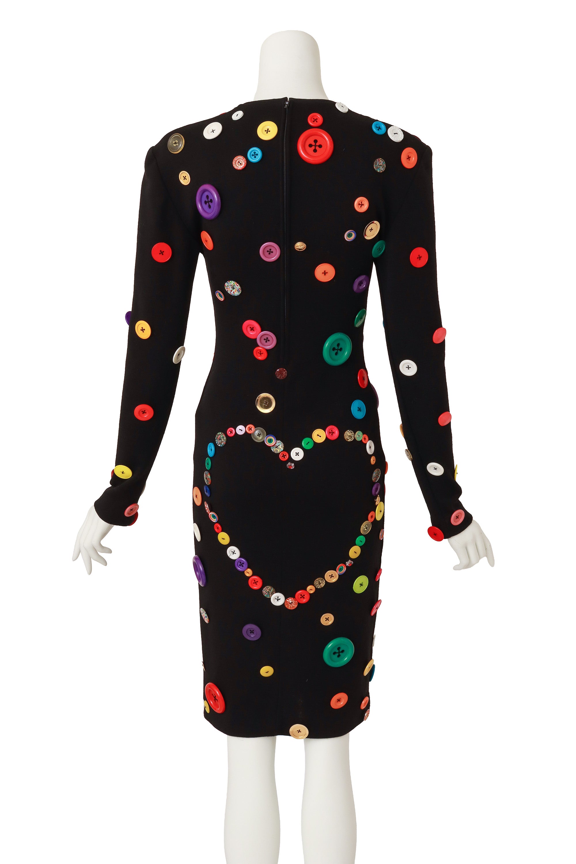 button dress by Patrick Kelly on mannequin back @ Recess LA
