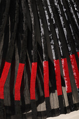 Vintage Valentino Pleated Sequin Stripe Skirt close @ Recess LA