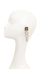 Vintage Brutalist Ring Drop Earrings on mannequin @ Recess LA