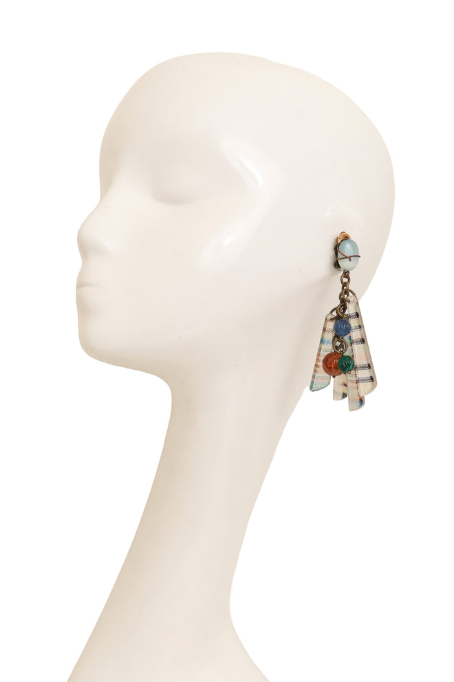 Lucite Knit Print Cluster Earrings by Missoni on mannequin @ Recess LA