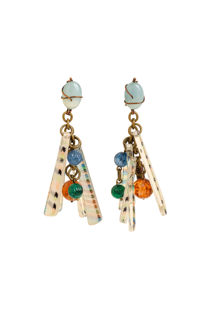 Lucite Knit Print Cluster Earrings by Missoni @ Recess LA