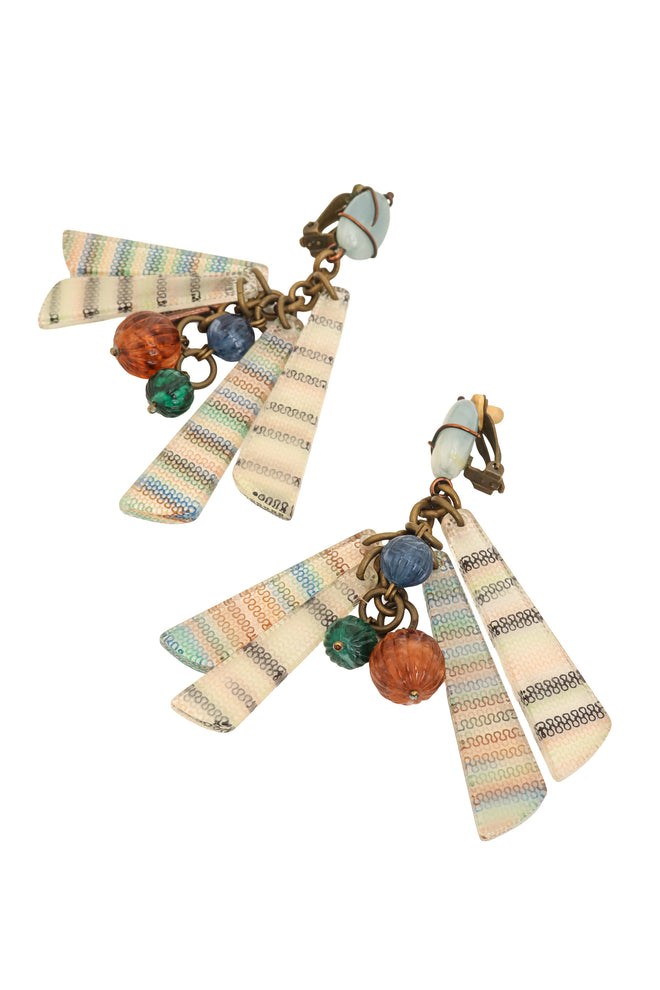 Lucite Knit Print Cluster Earrings by Missoni close @ Recess LA