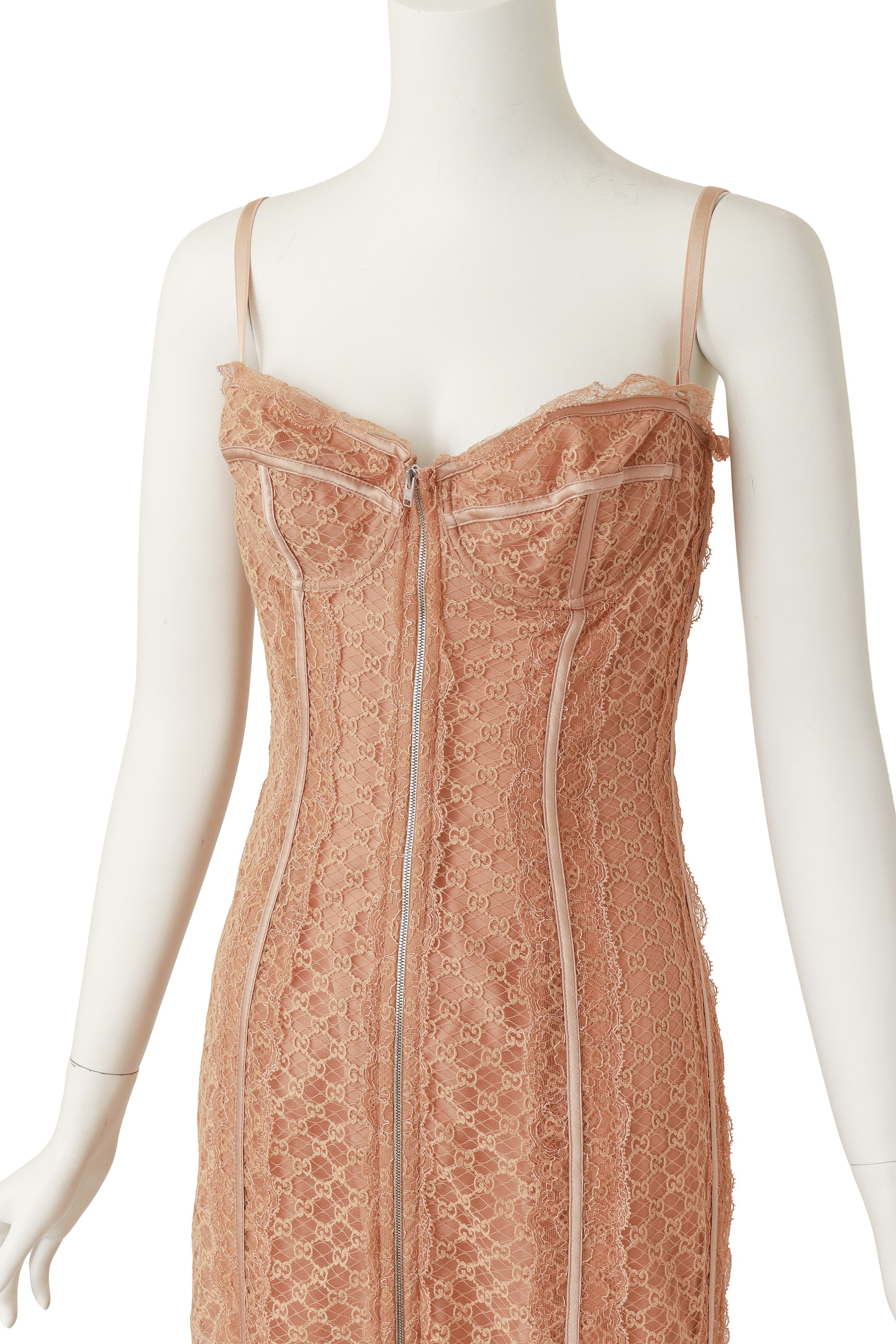 bustier dress by Gucci on mannequin close @ Recess LA