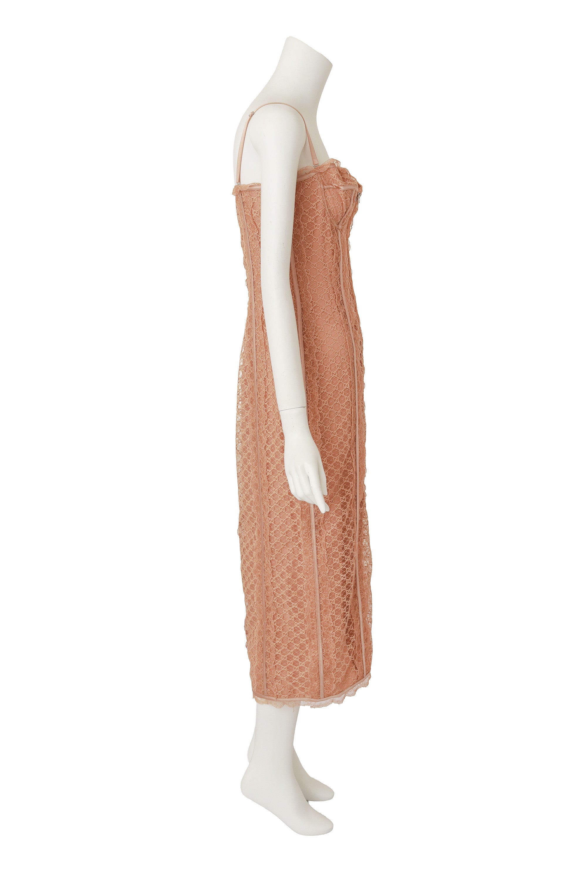 bustier dress by Gucci on mannequin side @ Recess LA