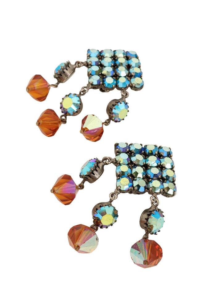 crystal drop earrings by The Show Must Go On! close @ Recess LA