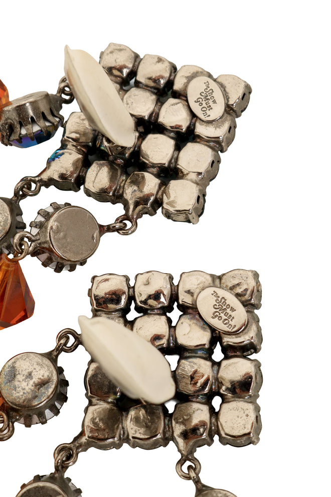 crystal drop earrings by The Show Must Go On! logo @ Recess LA