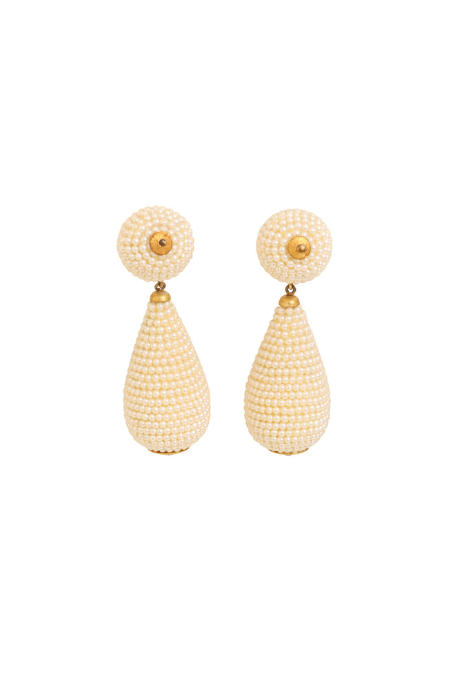 Pearl Beaded Teardrop Earrings by Cardillo @ Recess LA