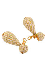 Pearl Beaded Teardrop Earrings by Cardillo backs open @ Recess LA