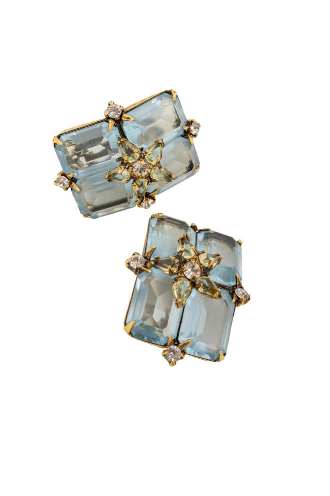 Blue Star Button Earrings by Iradj Moini close @ Recess LA