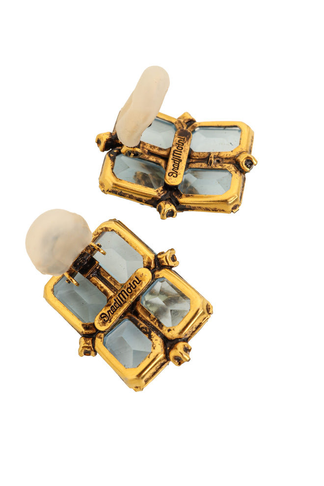 Blue Star Button Earrings by Iradj Moini logos @ Recess LA