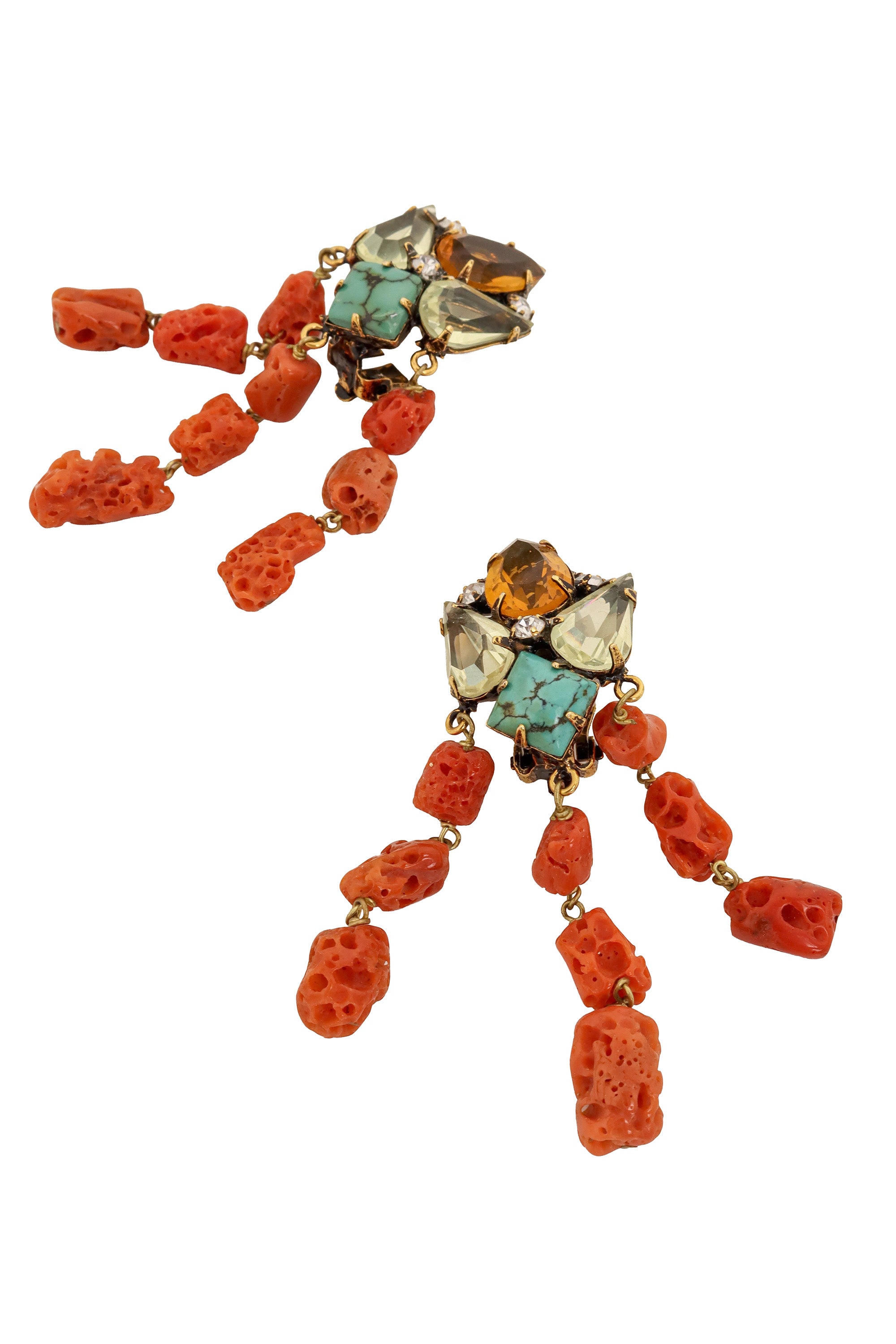 Coral Strand Cluster Earrings by Iradj Moini close @ Recess LA