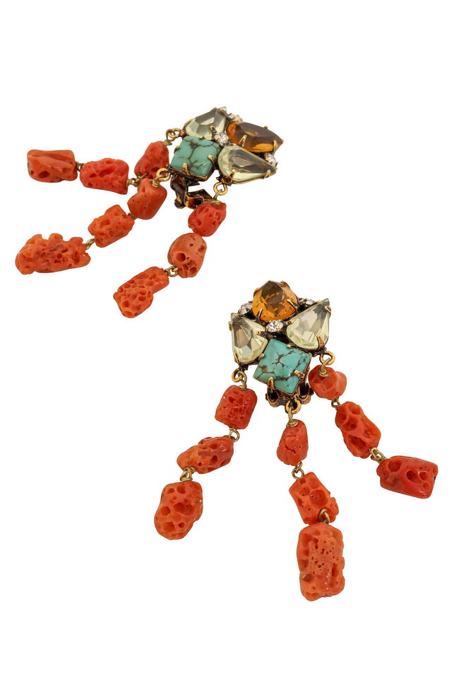 Coral Strand Cluster Earrings by Iradj Moini close @ Recess LA