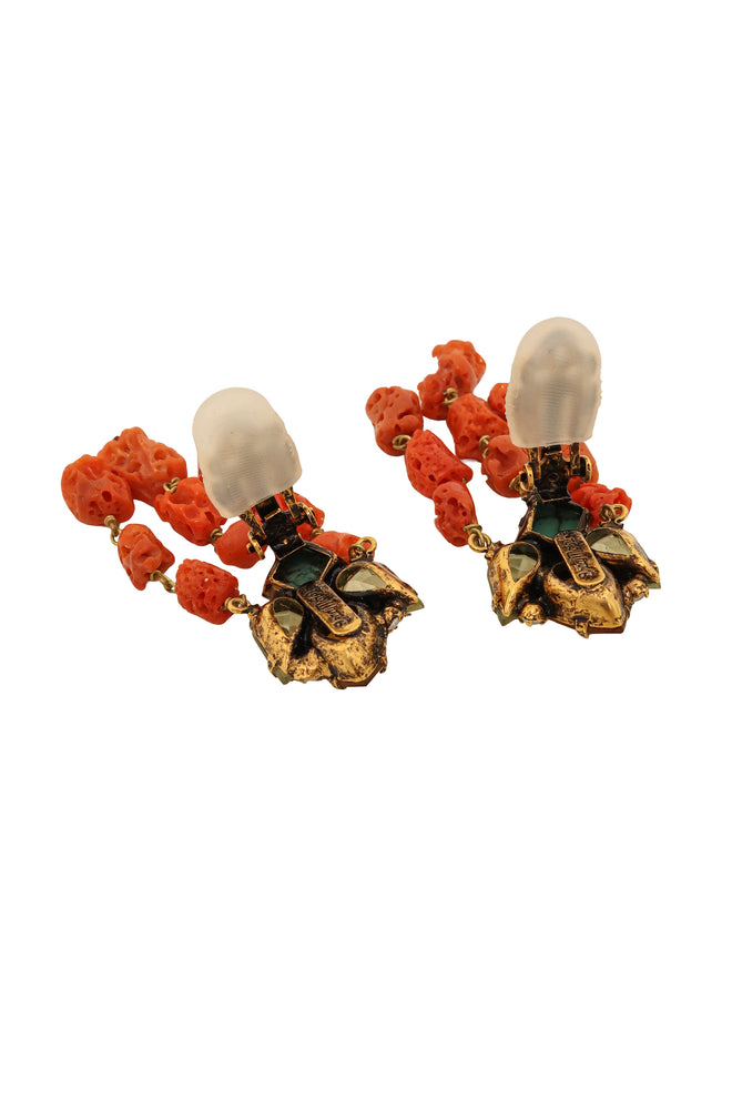 Coral Strand Cluster Earrings by Iradj Moini backs open @ Recess LA