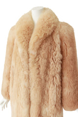Alpaca fur coat on mannequin close @ Recess LA