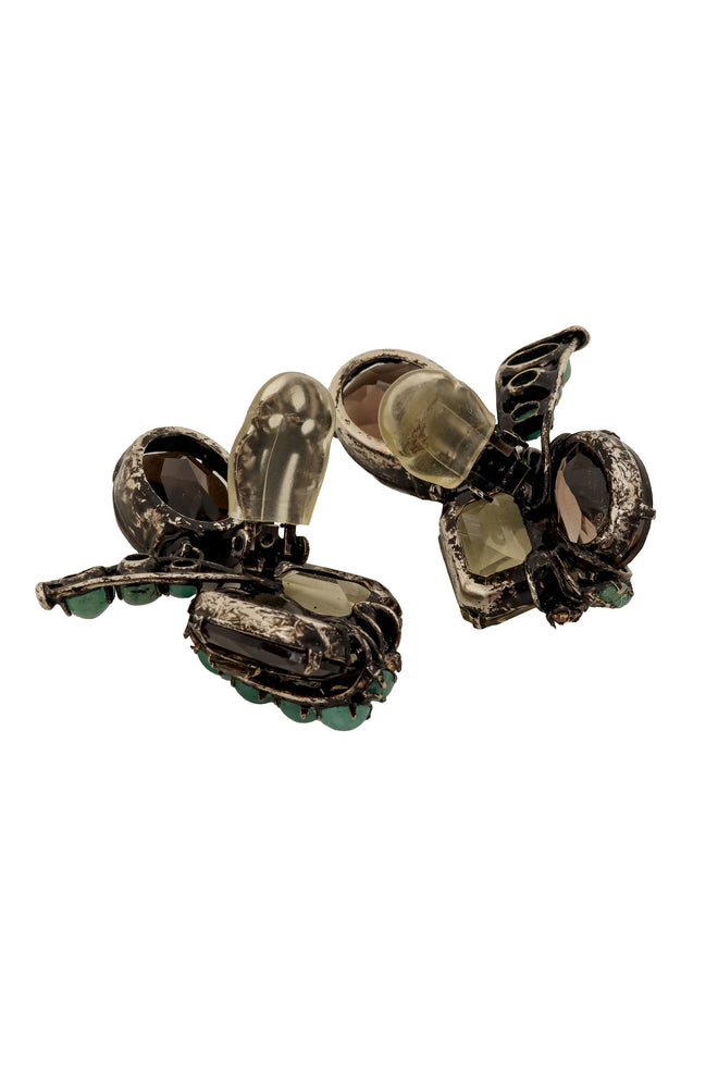 Smokey Quartz Stone Wrap Earrings by Iradj Moini backs open @ Recess LA