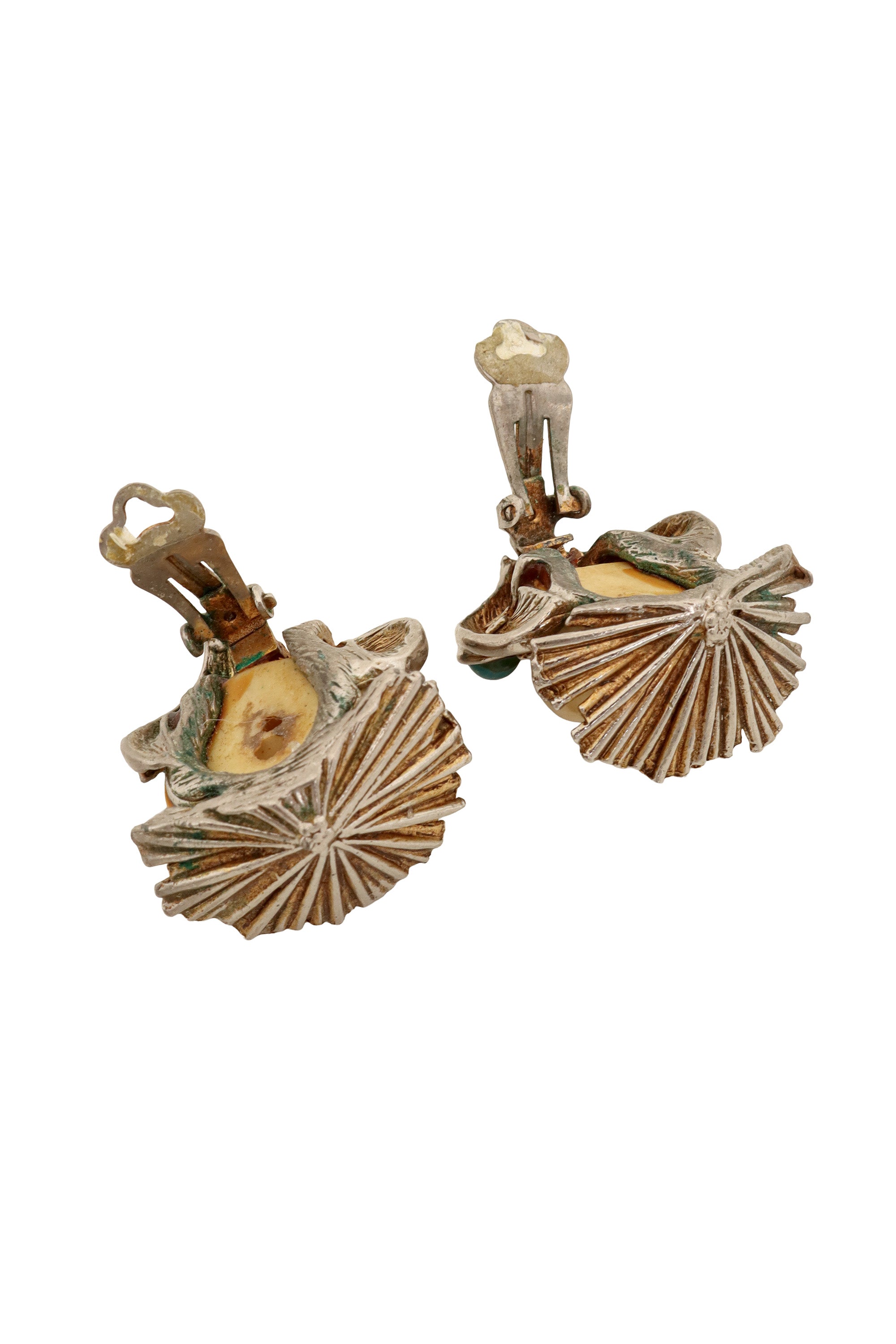 Smiling Buddha Bone Earrings by HAR backs open @ Recess LA
