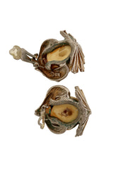 Smiling Buddha Bone Earrings by HAR backs close @ Recess LA