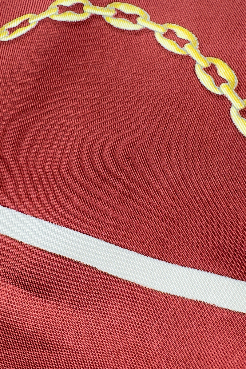 Vintage Cartier Belt Chain Silk Scarf defect 1 @recess la